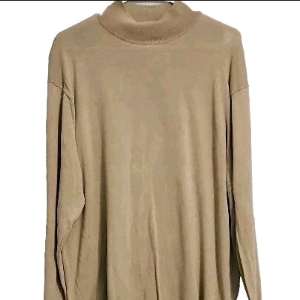Jos A Bank Shirt Sweater Men XL 100% Silk Tan Barbie Normcor Y2k Cottagecor Boho